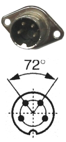 DIN Einbaustecker 4pol Typ-2 216grad (72grad) Metallkragen