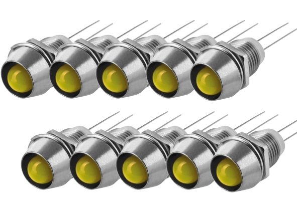 15-783-09000-LED-Fassung-mit-LED-10er-Pack LED Fassung mit gelber 5mm LED