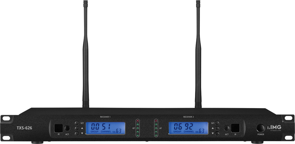 80-700-00252_TXS-626 TXS-626 2-Kanal-Empfänger für Funkmikrofone 19zoll 1HE LCD-Display