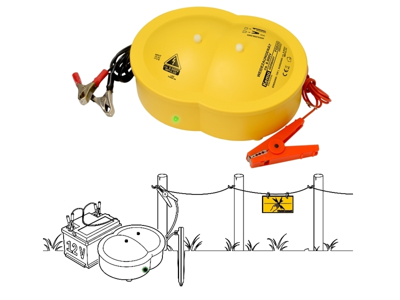 Weidezaungerät 8KV Elektrozaun E-Generator für Betrieb an 12V-Autobatterie