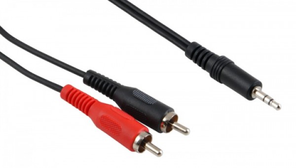 41-150-00070 1,5m Klinkenkabel 3,5 Klinkenstecker auf 2x Cinchstecker