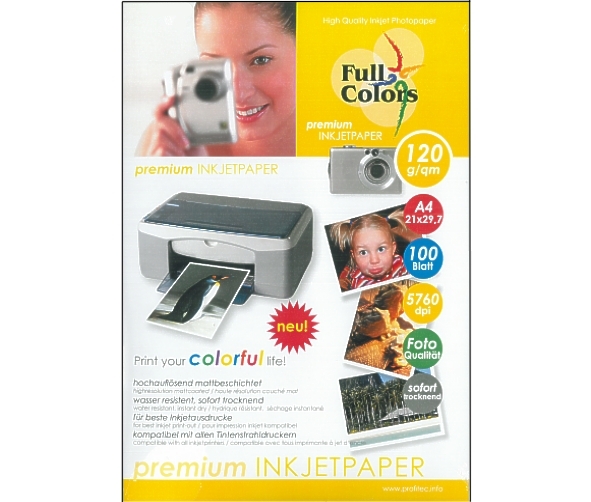 A4 Papier Photopapier A4 Matt Brillanz 120g je qm 100 Blatt Pack