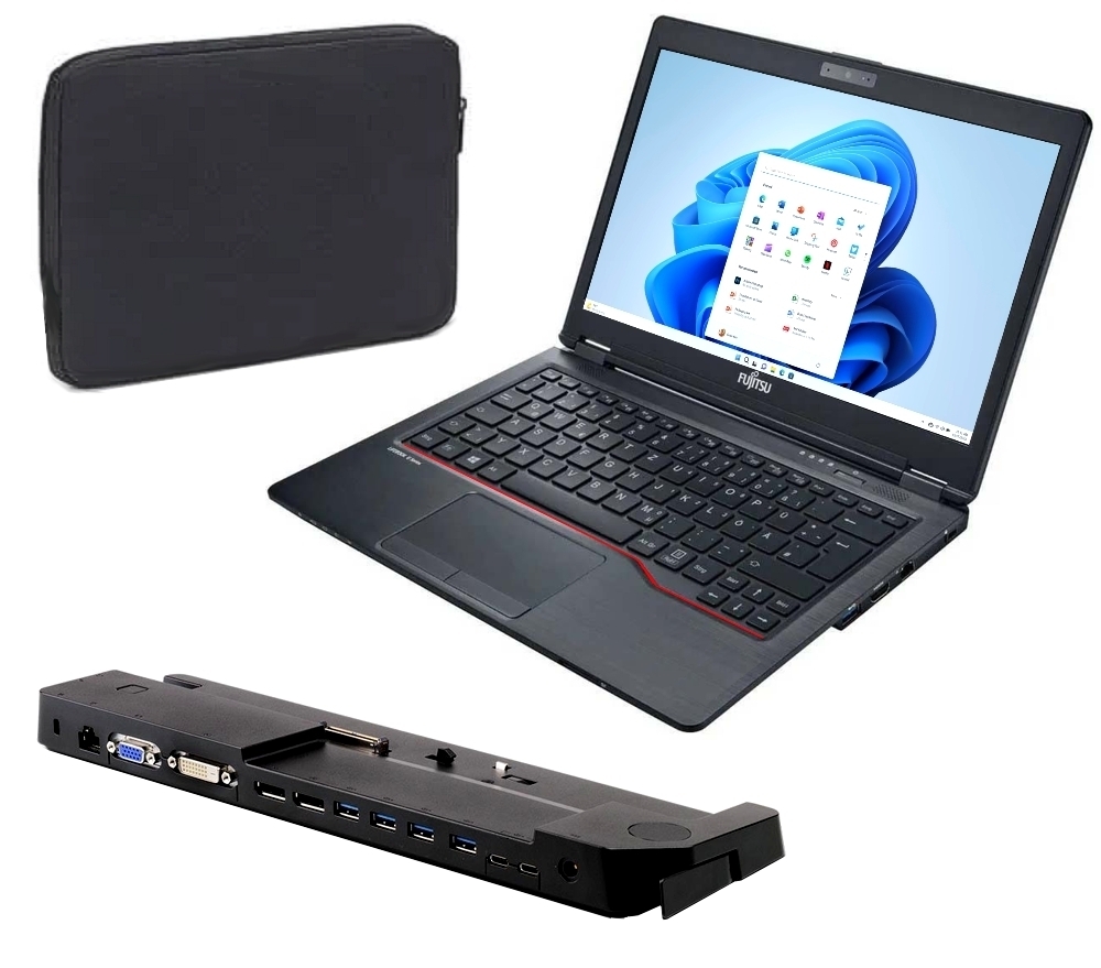 Notebook 12,5" Intel i3-G8 8GB 256GB SSD Webcam USB-C WiFi Win11Pro U729 Dockingstation Leasingrückläufer