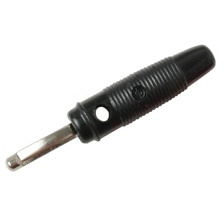 39-850-00003-2012-BB 4mm Bananenstecker SCHWARZ mit 1x Längsfeder
