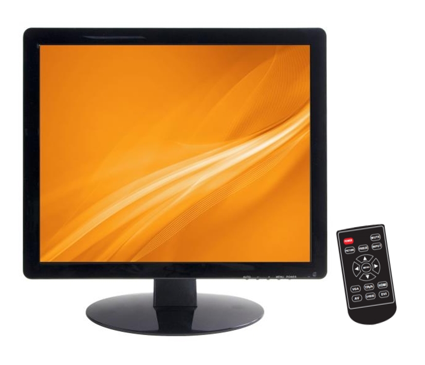 Hybrid Monitor 430mm 17zoll Bildschirm VGA + HDMI + BNC Video Eingang mit Fernbedienung