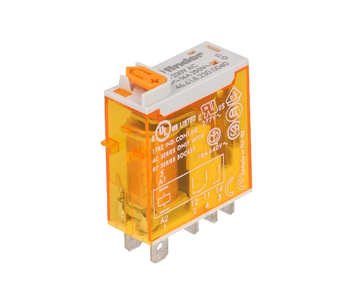47-826-02240_F4661_ab2022 230V Relais AC Spule 1xUM 1xWechsler 16A 250V 4661-Serie Flachsteckhülse