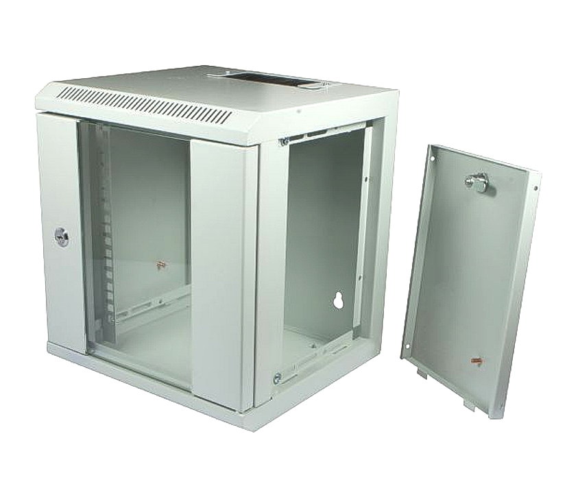10zoll_Wandschrank_6HE_52-630-0320 10zoll Schrank 6HE Grau mit Glastüre und abnehmbarer Seitenwand