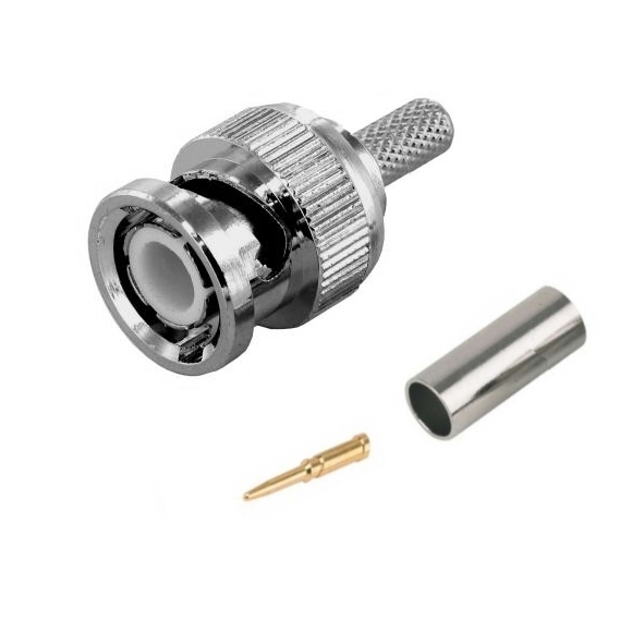39-851-00058_BNC-Stecker_RG174_3mm_Koax BNC Stecker Crimp für RG174 RG188 RG316 dünnes Koaxkabel