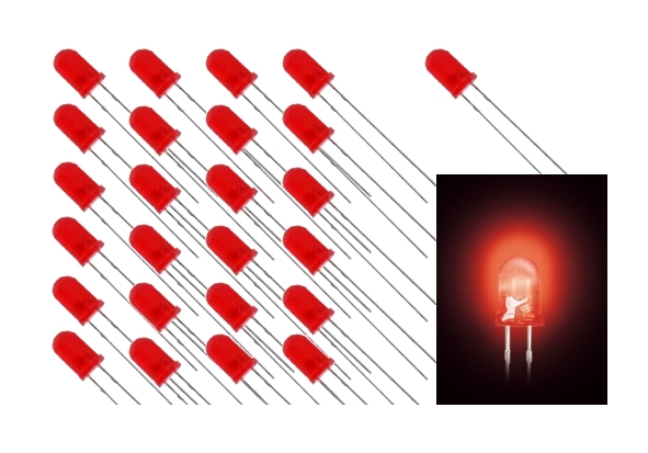 5mm LED ROT Diffus 100-Stück Packung