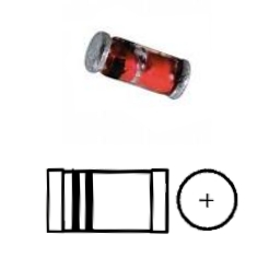 SMD-Diode-MiniMelf-4148-Bild45 SMD Diode LL4148 MiniMelf 75V 150mA