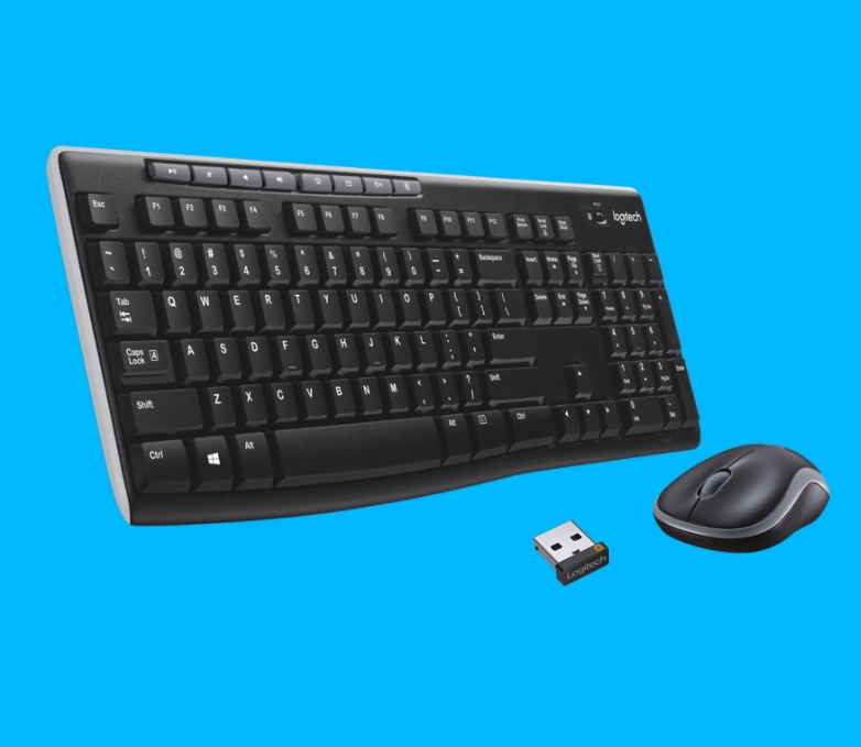 SET Funktastatur mit Funkmaus Logitech MK270 Wireless mit USB Empfänger