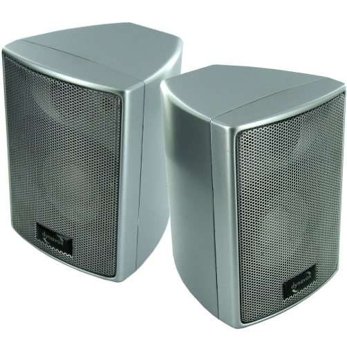 Satellitenlautsprecher HiFi Boxen 2x90W 4-Ohm Silber