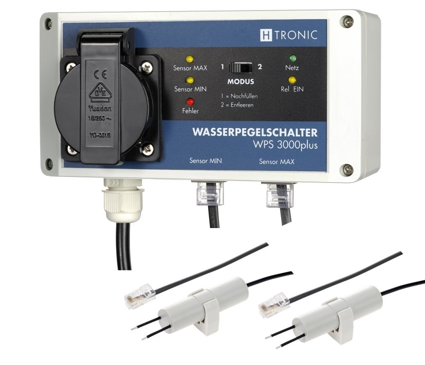 Wasserpegelschalter_differenzschalter_11-690-05060 Wasserpegelschalter Füllstands-Differenzschalter Pumpen Steuerung 230V mit Relais WPS3000-Plus