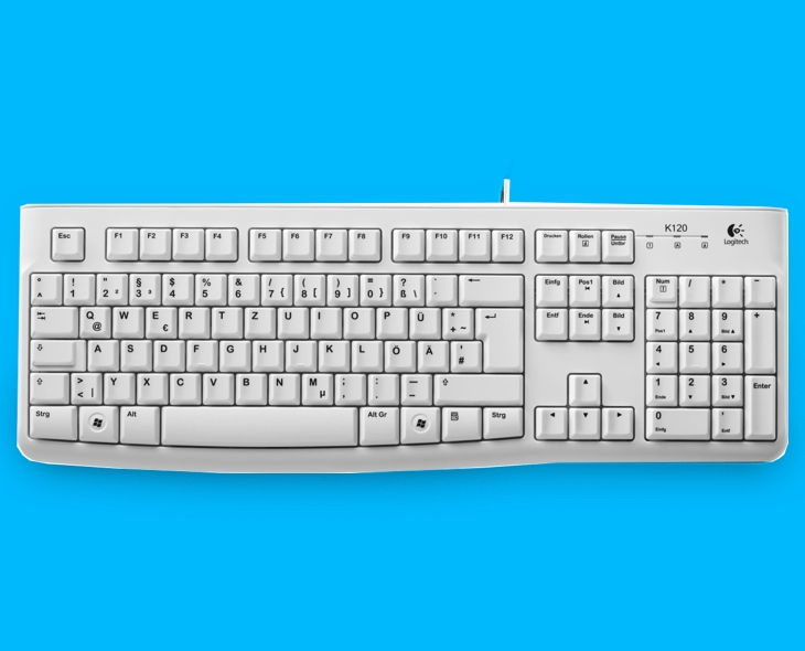 67-897-01233_usb_tastatur_weiss Tastatur mit USB Kabelanschluss K120 Weiss