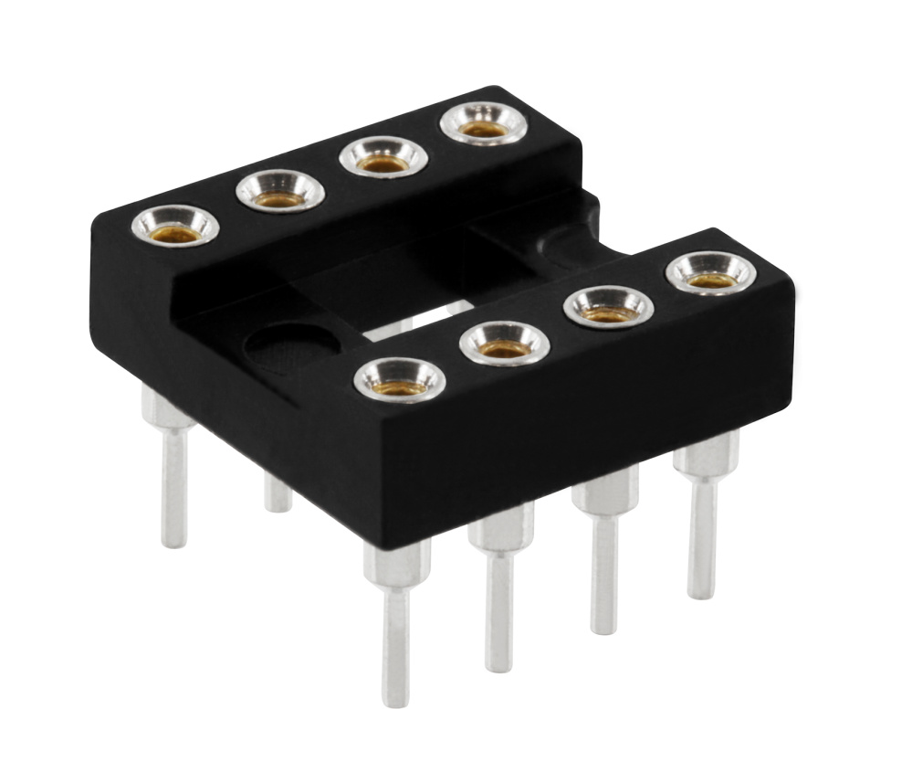 IC Fassung 8pol Präzision gedrehter Kontakt RM 2,54mm