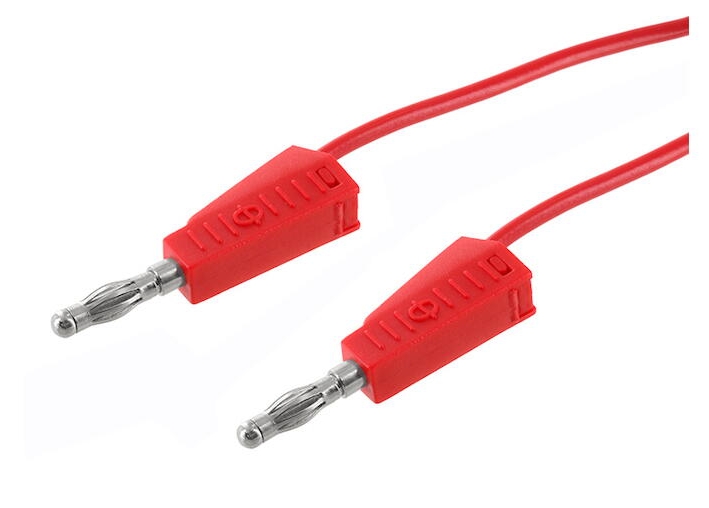 1m Laborkabel Messkabel ROT mit 2x 4mm Bananenstecker