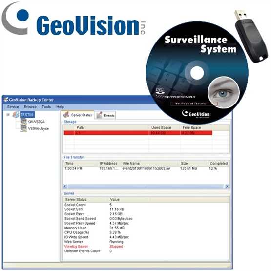 Zusatzsoftware Geovision GV Backup Center