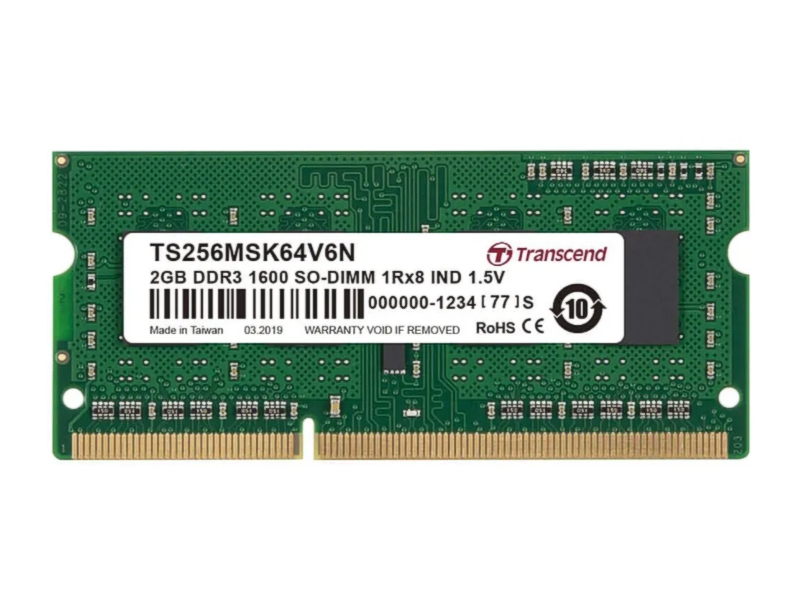 RAM_2GB_DDR3_TS256MSK64V6N_58-400-01253 2GB RAM SO-DIMM DDR3 2GB 1600MHz PCL3L-12800 Speichermodul für Notebook Laptop