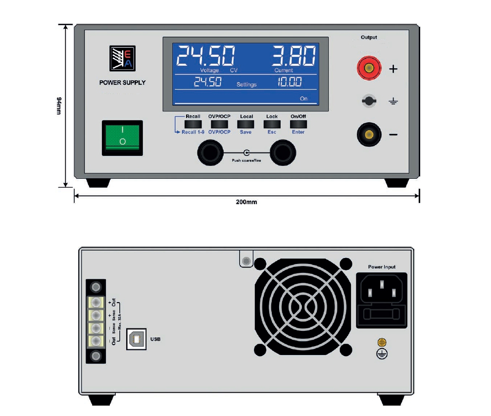 Labornetzgerät 230V regelb. 0-40V 0-40A EA-PS-5040-40A mit USB-Schnittstelle