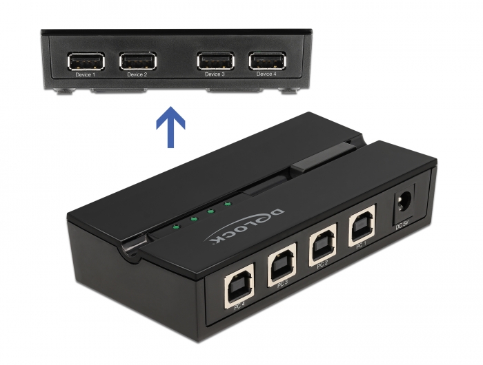 USB Switch für 4xPC an 4xUSB-Geräte Drucker Sharing-Hub