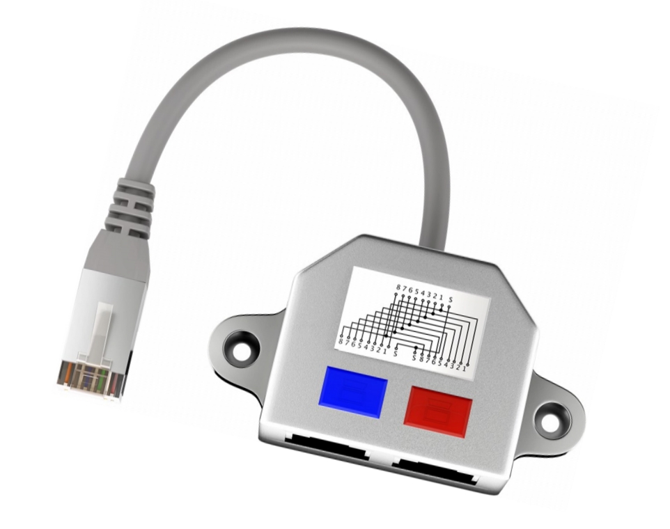 RJ45_Splitter_39-875-01020 RJ45 Splitter 2fach RJ45 Verteiler CAT5e Netzwerk 8pol auf 2x8pol 1zu1