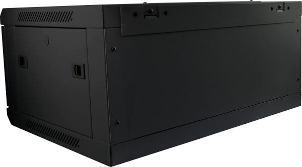 Rackschrank 19zoll 9HE T450mm mit Glastüre LAN Schrank EDV Schrank in Schwarz SMC-Serie 600x503x450mm
