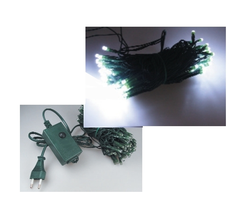 Lichterkette 10m mit 100 LED Lämpchen Neutralweiß IP44 Trafo mit 8x Lichteffekten Lichterkette 10m mit 100 LED Lämpchen Neutralweiß IP44 Trafo mit 8x Lichteffekten