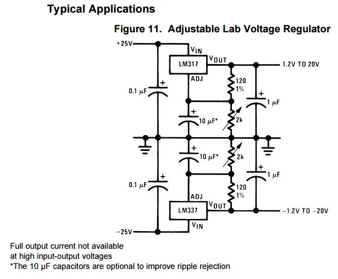 Doppelnetzteil-LM337-LM317