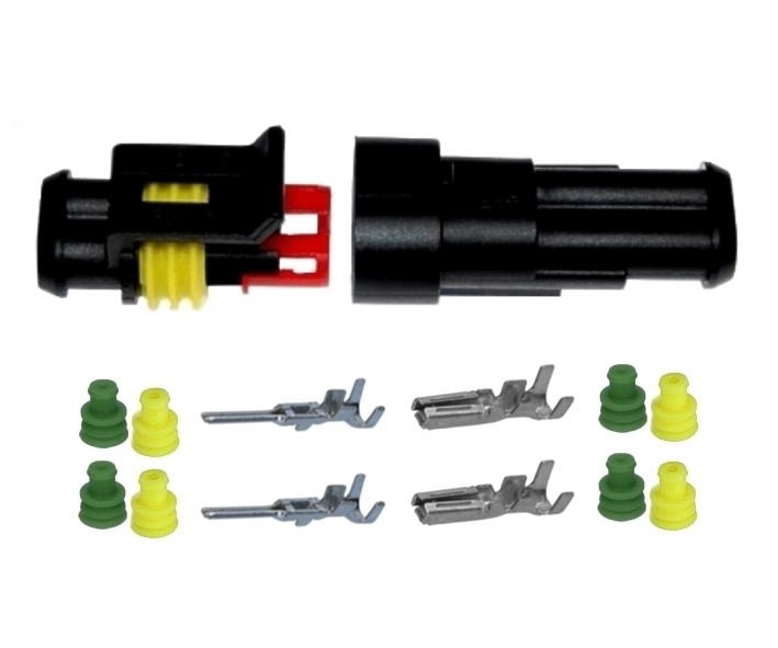 33-475-00600_Superseal_2pol_Set_Bild2023_01 2pol KFZ Stecker SET IP67 Automotive Stecker-Kupplung