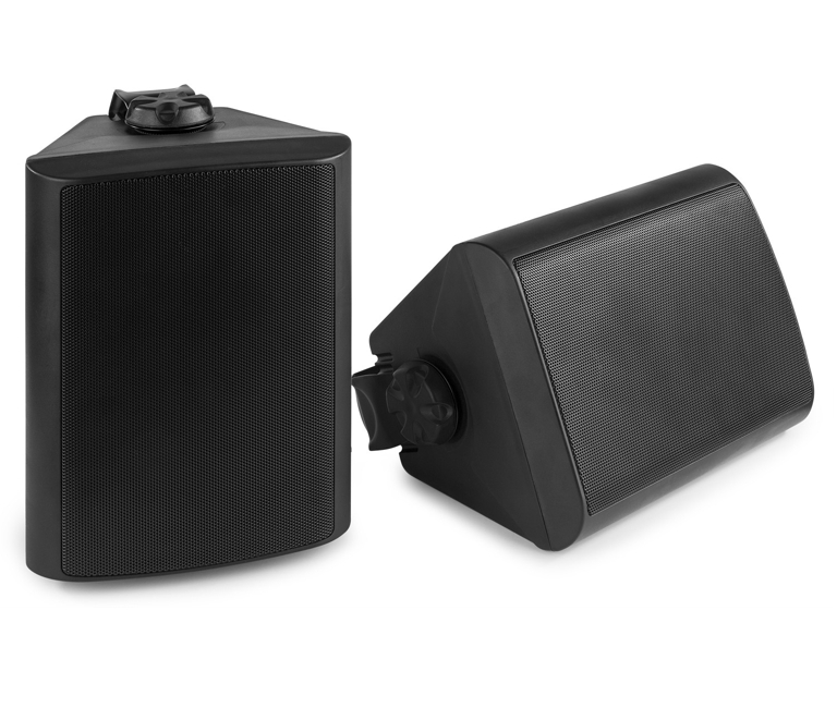 64-800-02845_B1 Wandlautsprecher 2x150W 8-Ohm Schwarz IPX5 Indoor+Outdoor IP54 -- Paar --
