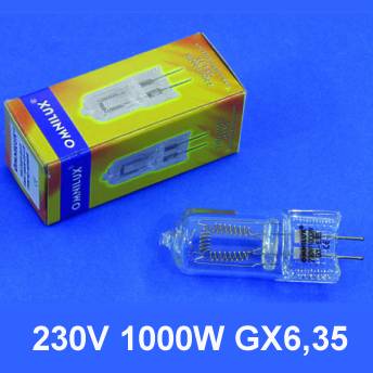 32-743-00220-Halogenlampe-230V-Bild2012B Halogenlampe 230V 1000Watt GX6,35 Stecksockel