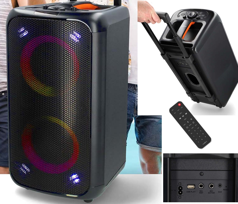 Musikanlage USB MP3 Bluetooth Aux 240W mit Lithium-Akku bis 5-Stunden Spielzeit PP2480 Akkubox Musikanlage USB MP3 Bluetooth Aux 240W mit Lithium-Akku bis 5-Stunden Spielzeit PP2480 Akkubox
