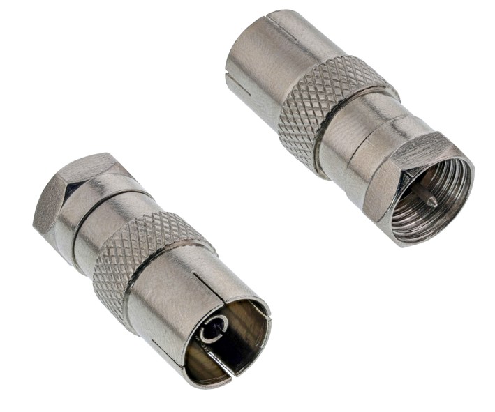 Adapter_Koaxbuchse_auf_F-Stecker_41-152-00090 Adapter Koaxkupplung auf F-Stecker IEC to F oder Koaxbuchse auf F-Stecker