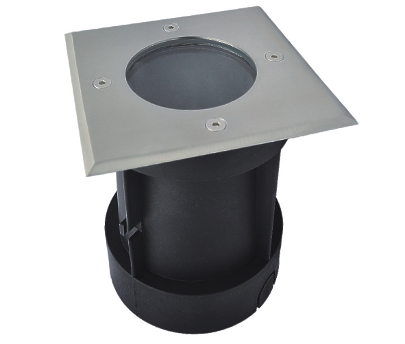 Bodenfassung-GU9-32-600-00260-B555 Bodeneinbaustrahler Quadratisch IP67 Fassung für GU10 Leuchtmittel 230V