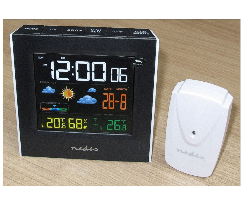 Wetterstation_buntes_Display_mit_Funksender_90-900-01320_B0 Wetterstation für den Innen- und Aussenbereich inklusive schnurlosem Wettersensor