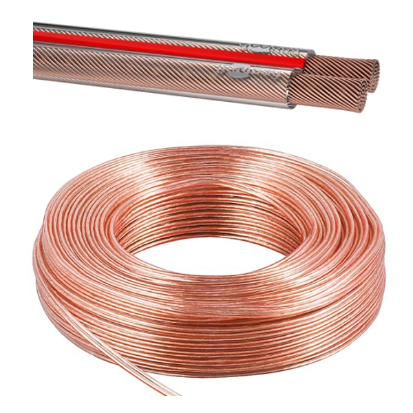 25m Lautsprecherkabel 2x 1,5qmm Transparent CCA