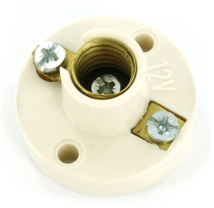 32-749-00100_Fassung_OK Fassung E10 Tellerfassung Thermoplast Schraubanschluss Weiss