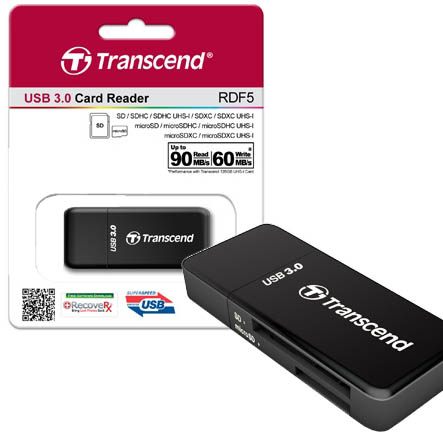 64-520-01035-Transcend-Kartenleser-RDF5-01 CardReader Kartenleser extern für SD Karten USB3