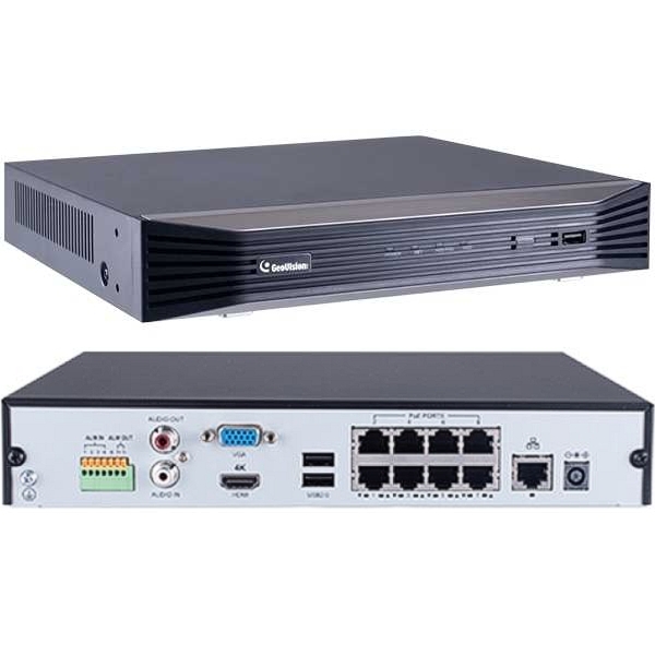 LAN_IP_NVR_8K_79-227-00806 IP NVR 8-Kanal Recorder mit 2TB HDD Videoserver SNVR0812 mit HDMI VGA PoE Maus