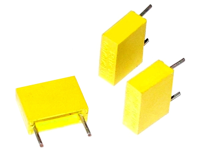 MKT_Kondensator_gelb_Philips_29-719-00302 0.15uF 150nF 100V MKT Kondensator RM10