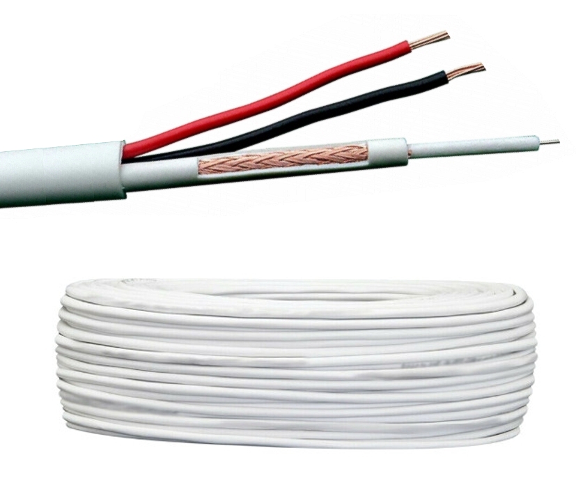 100m Kamerakabel Multikabel 1xKoax 2xStrom Weiss