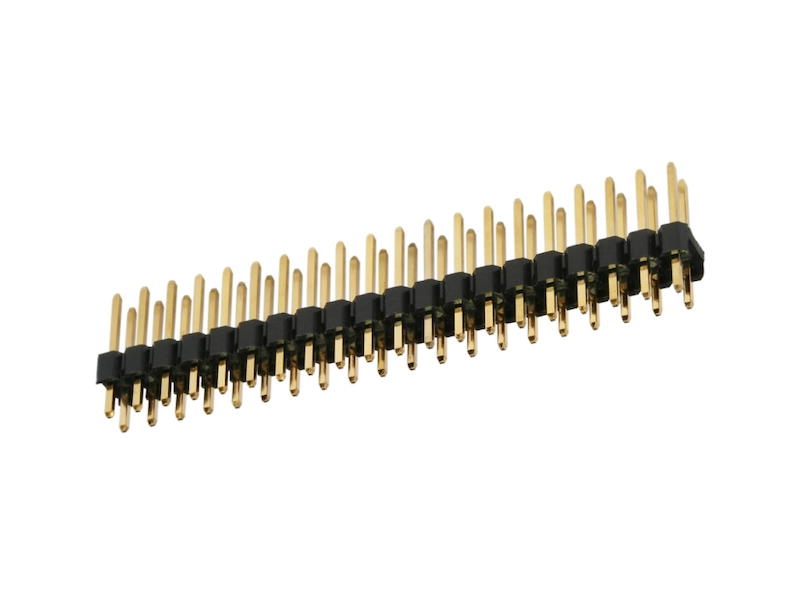 38-878-00075_80pol_Stiftleiste_gerade 80pol Stiftleiste 2x40pol gerade vergoldet 2-reihig RM 2,54mm