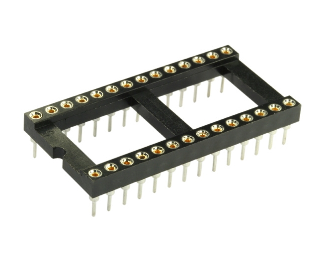 28pol-IC-Fassung-Praezision-Breit-46-665-00080-OK IC Fassung 28pol Präzision gedrehte Kontakt RM 2,54mm Breite Ausführung