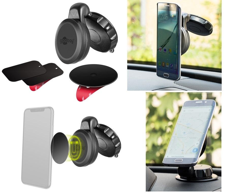 Handyhalter_Magnethalter_Saugnapf_78-380-00285_B01 Handyhalter Magnethalter mit Saugnapf für Montage im Auto für Smartphone Handy