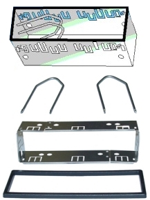 Autoradio Einbaurahmen Universal Schacht Metall mit 2x Bügel Radioeinbaurahmen