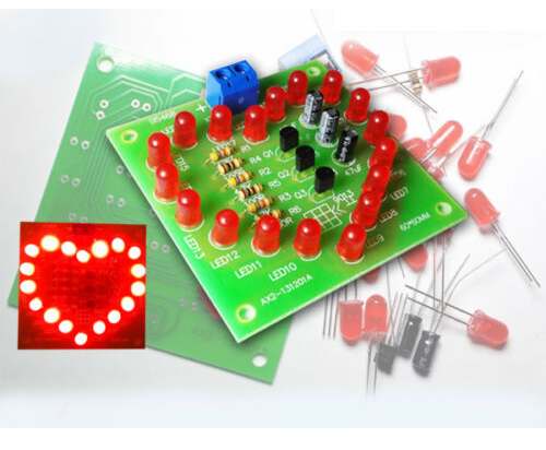 LED_HERZ_92-477-03410 Bausatz LED Herz blinkendes LED Herz