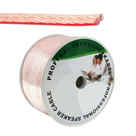 42-773-00014 100m Lautsprecherkabel 2x 4qmm Transparent CCA Litze