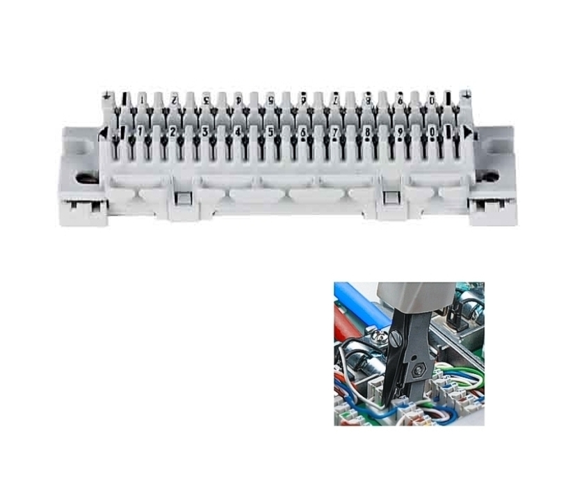 10DA_LSA_Leiste_38-400-00200_new Anschlussleiste LSA 10DA für 20-Drähte Schwachstrom Klemmleiste