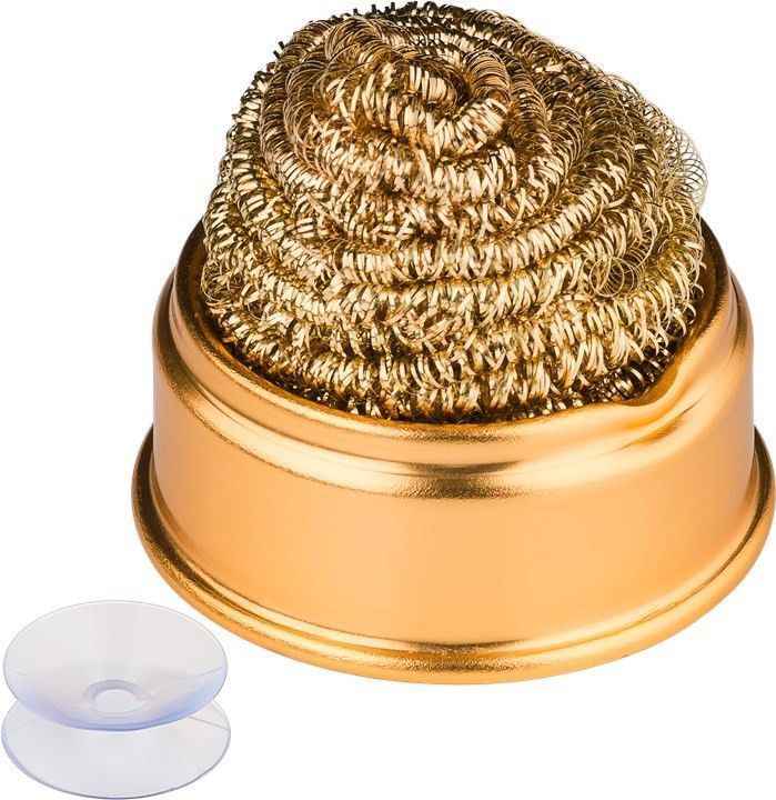 Loetspitzenreinger_44-792-00143 Lötkolben Lötspitzenreiniger 55mm Metall-Abstreifschwamm mit Saugnapf