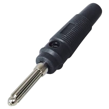 4mm Bananenstecker Schwarz gummiert Federkontakte